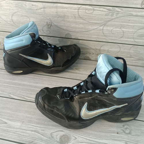 Nike Air leather sneakers size 37.5, black and blue