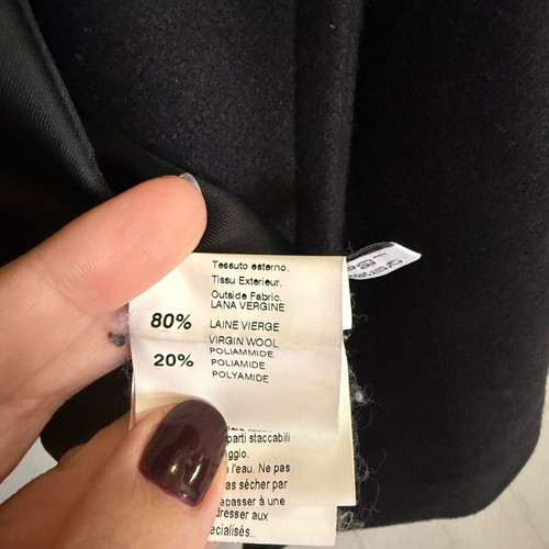 Pinko coat like new virgin wool with natural fur, size S