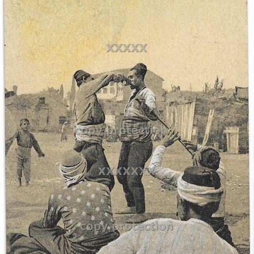 Thessaloniki Vintage Postcard 1918 Belly Dance Scene used