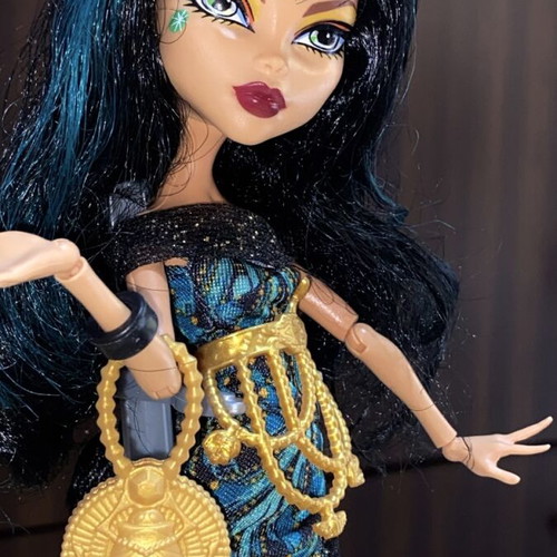 Monster High Cleo de Nile Frights Camera Action Doll 2014 used full set