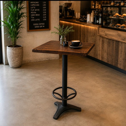 High table with metal base used, large surface