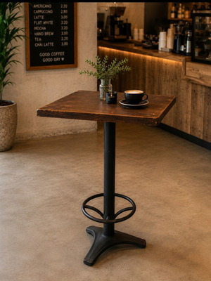 High table with metal base used, large surface