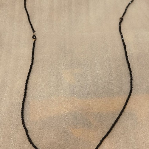 Handmade long necklace like new, black