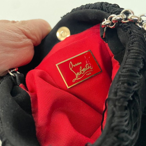 Christian Louboutin crossbody suede bag like new, black