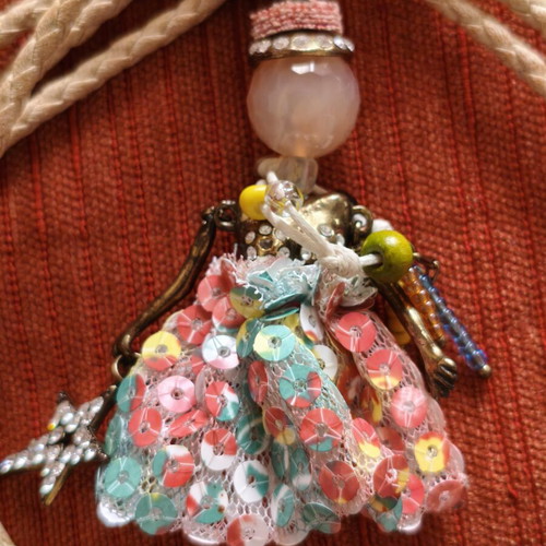 Handmade French Doll pendant necklace like new