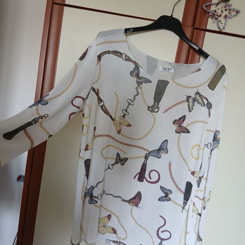 Blouse thin knitted new, white, size L