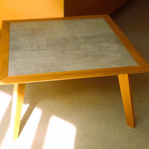 Wooden coffee table with ceramic surface mid century modern style new