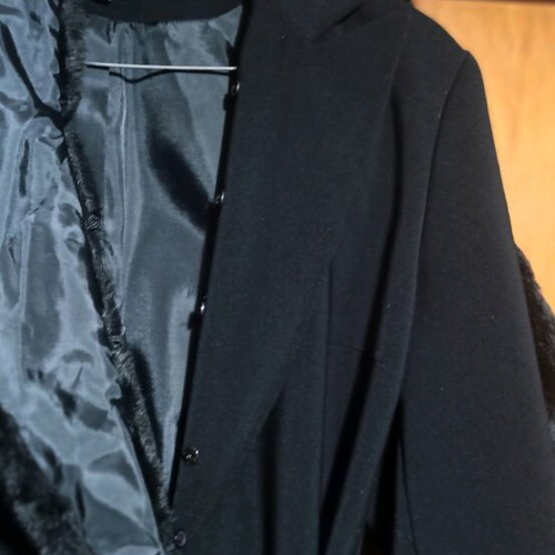 Naf Naf trench coat long with removable collar, like new, black, size L