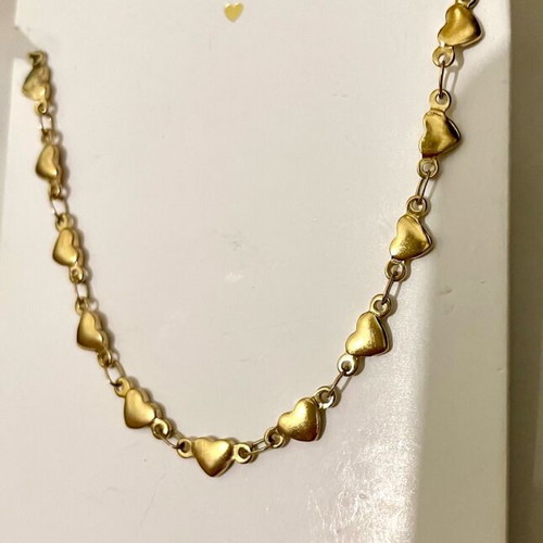 Heart chain necklace stainless steel Timi of Sweden handmade new gold