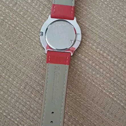 Loisir women's watch like new with red leather strap and rhinestones