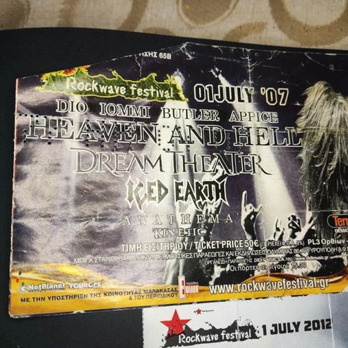 Rockwave Festival 2007 ticket used, Heaven And Hell, Dream Theater