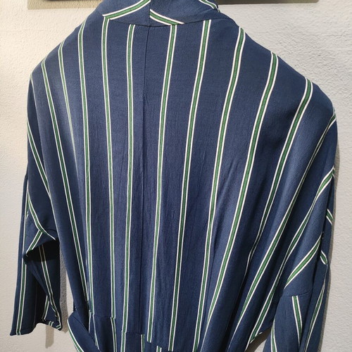 Mango suit women's jumpsuit like new, size Large, blue stripes