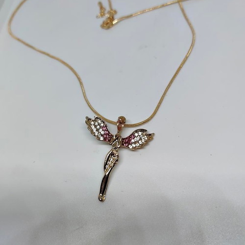 Angel pendant with chain and stones like new