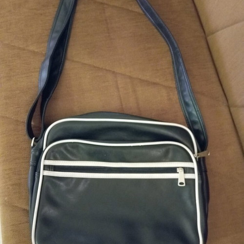 Vintage shoulder bag dark blue with white stripes like new