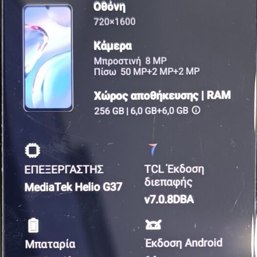 TCL smartphone 256 GB used, 6+6 GB RAM, IPS LCD 90Hz