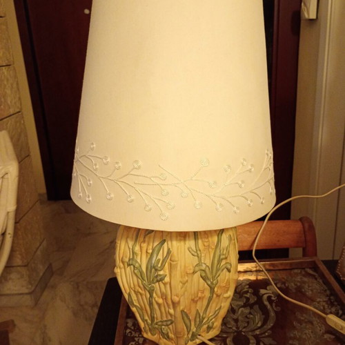 Porcelain table lamp like new, large 0.63 m height