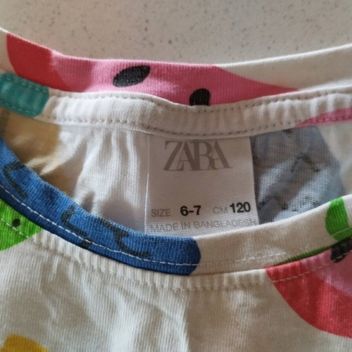 Zara short-sleeve colorful t-shirt like new for girls 6-7 years 122 cm