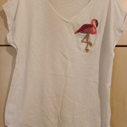 Blouse used One Size with flamingo design
