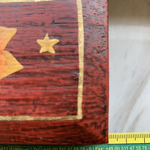 Handmade wooden jewelry box with sun and moon design, new