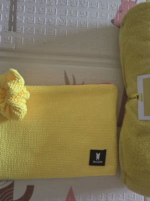 French Bull beach towel and toiletry bag set with hair scrunchie new