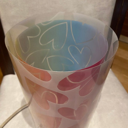 Lighting set 2 pieces modern hearts design ceiling and table lamp like new