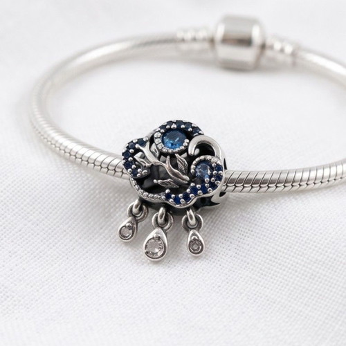 Pandora Charm Cloud and Swallows with Blue Crystals S925 ALE new