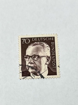 Gustav Heinemann Stamp Third Federal President of Germany 1970 like new