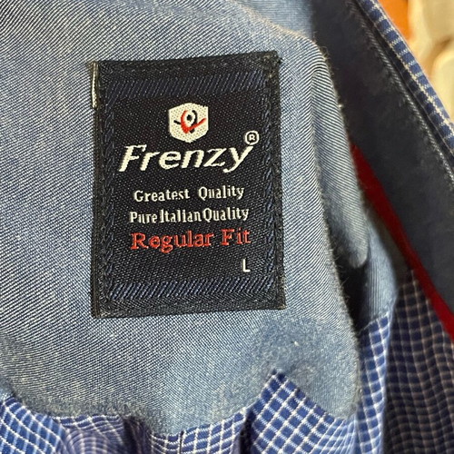 Frenzy regular fit κοντομάνικο καρό πουκάμισο σαν καινούργιο, New Look, λευκό-μπλε, μέγεθος L