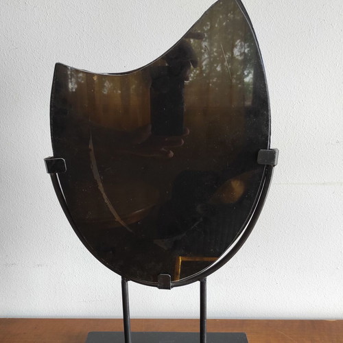 Art glass βάζο σε μεταλλική βάση σαν καινούργιο