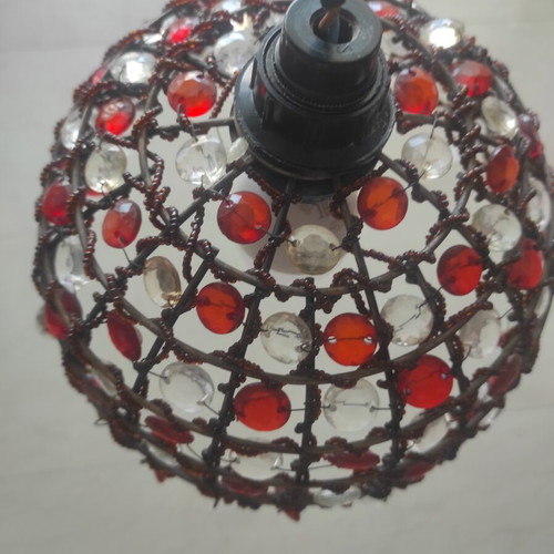 Atmospheric lamp with beads, 21.5 cm diameter