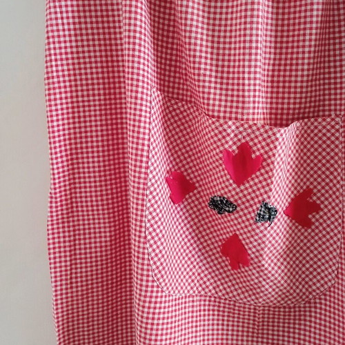 Vintage dress medium, white and red