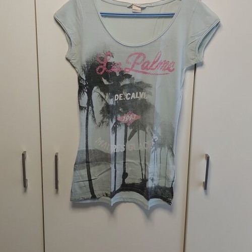 H&M women's turquoise t-shirt S/M used, summer style