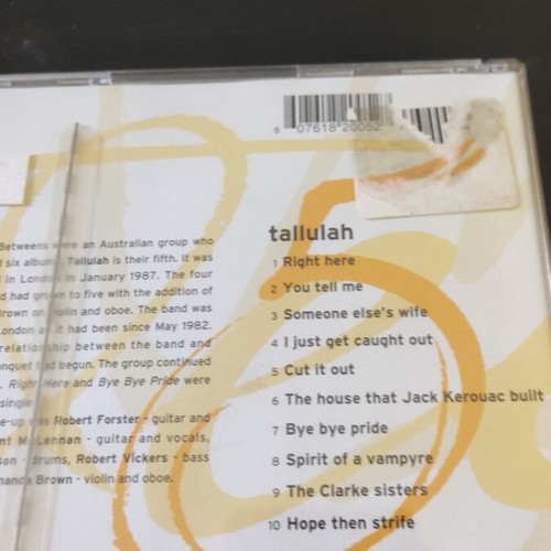 Go Betweens Tallulah CD used, rock