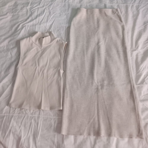 Zara clothing set small, like new, beige skirt and sleeveless top