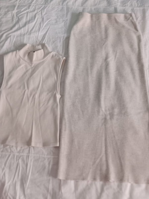 Zara clothing set small, like new, beige skirt and sleeveless top