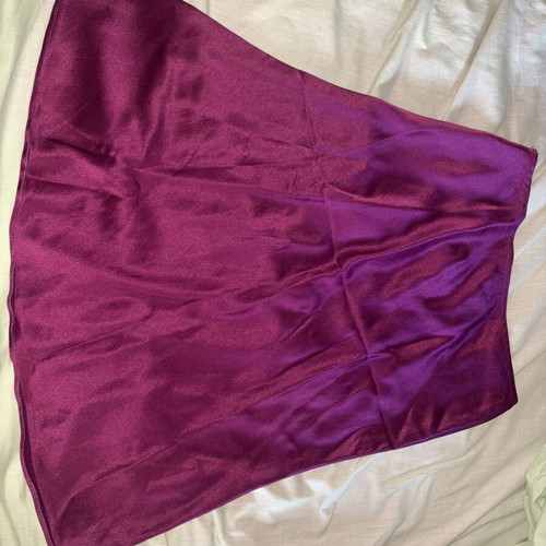 Satin skirt midi 2XL like new, white and purple shade