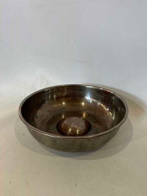 Vintage silver-plated bath basin 19th-20th century with floral designs
