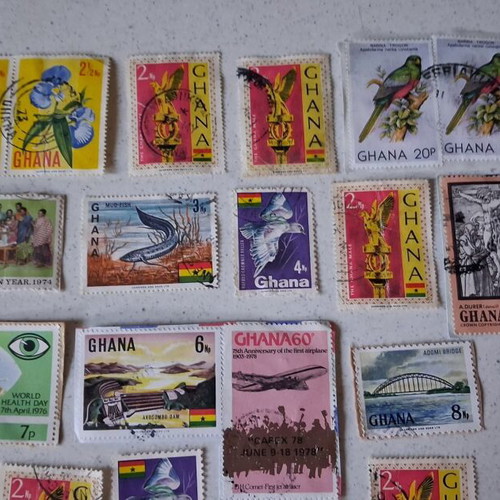 Γραμματόσημα Γκάνας μεταχειρισμένα, συλλογή 65 vintage 1960-1970