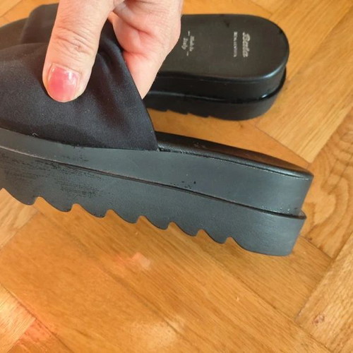 Bata platform sandals new, genuine leather, size 38, black
