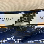  Gucci Navy Blue GG Monogram Pique Polo Shirt