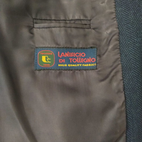 Men's jacket used, 100% virgin wool, blue, size M