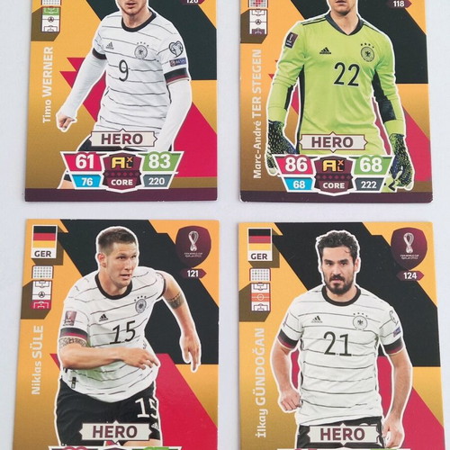 Panini World Cup '22 cards like new, 4 Germany players