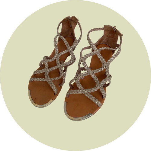 Shoe Bizz sandals used, beige-gold, size 39