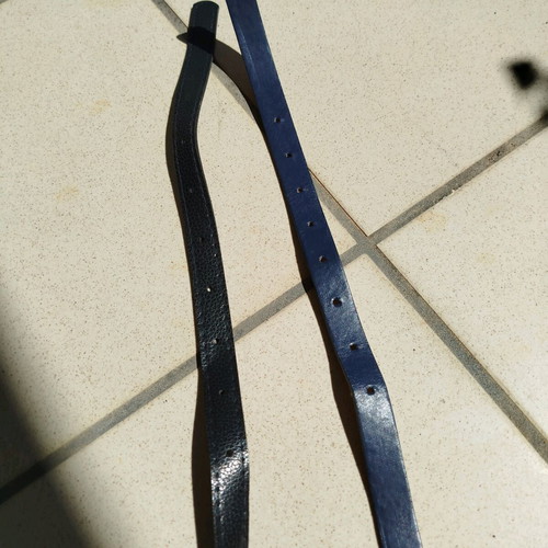 Set of 2 women's thin belts black and blue like new
