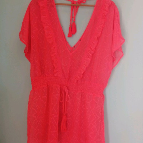 Zara tunic size M like new, bright coral