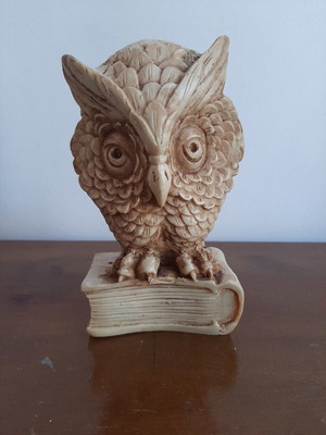 Marble Owl used decorative figurine 17 cm height