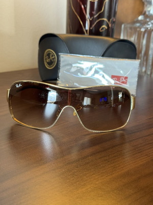 Ray-Ban RB3392 Gold Shield Sunglasses with Brown Gradient Lenses