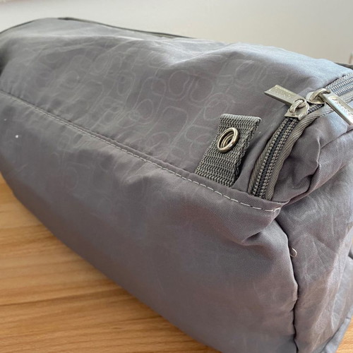 Delsey Paris large travel toiletry bag used, gray