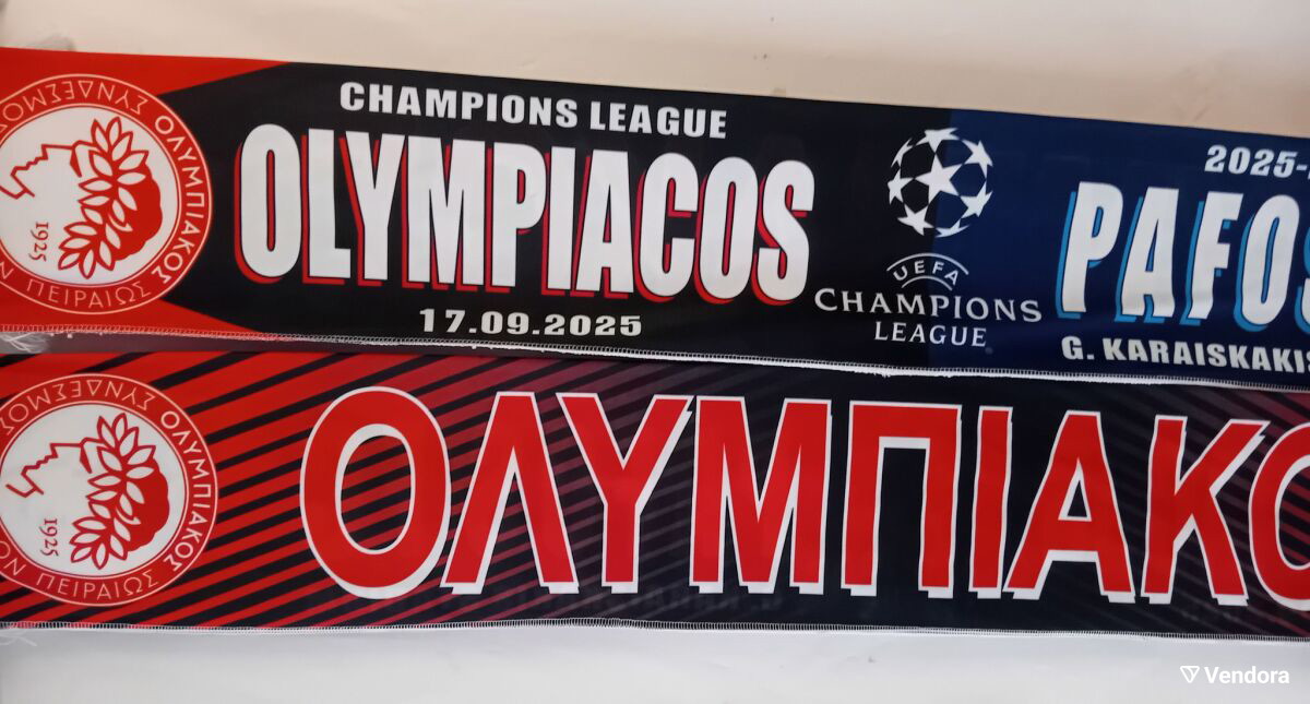 Foulard De Collection Vintage Grece Soccer Club Olympiacos Olympiakos