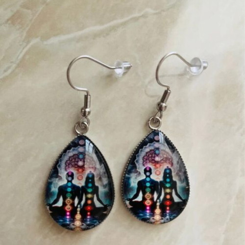 Twin Flames earrings like new, multicolored